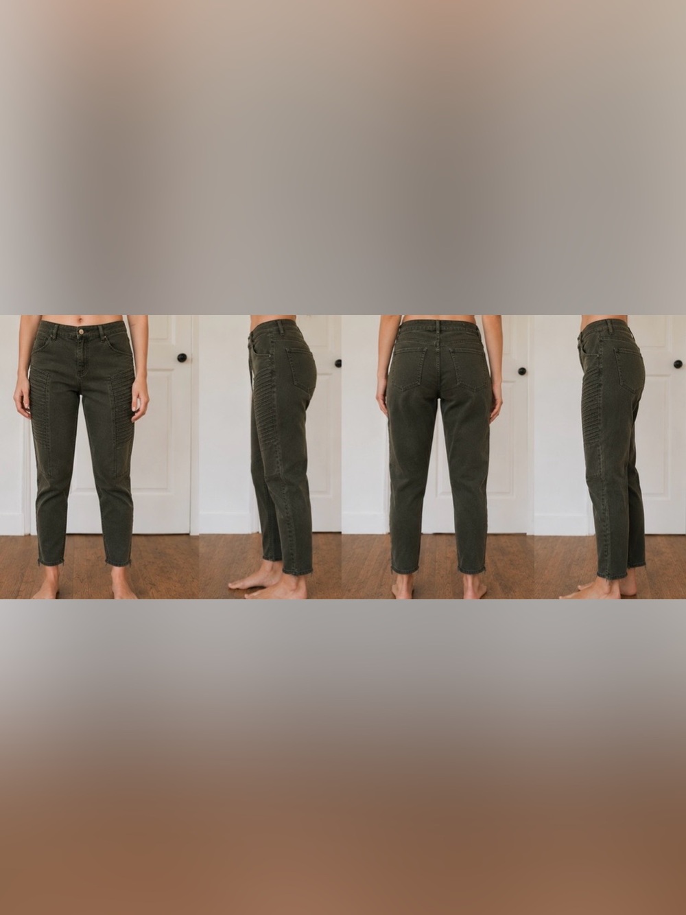 Joe Fresh Olive Green Skinny Moto Pants